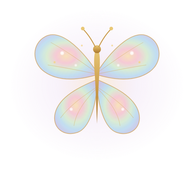 七色にひらいた虹の蝶。