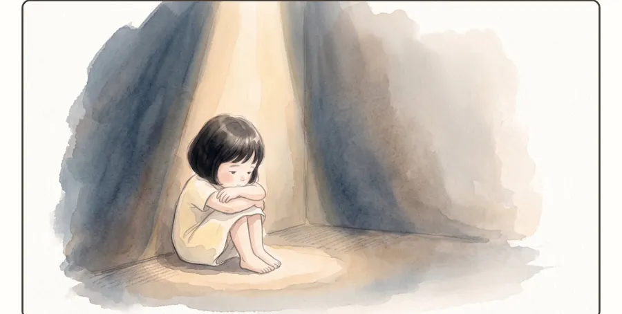 Cover art for “The Child Who Curled Up”