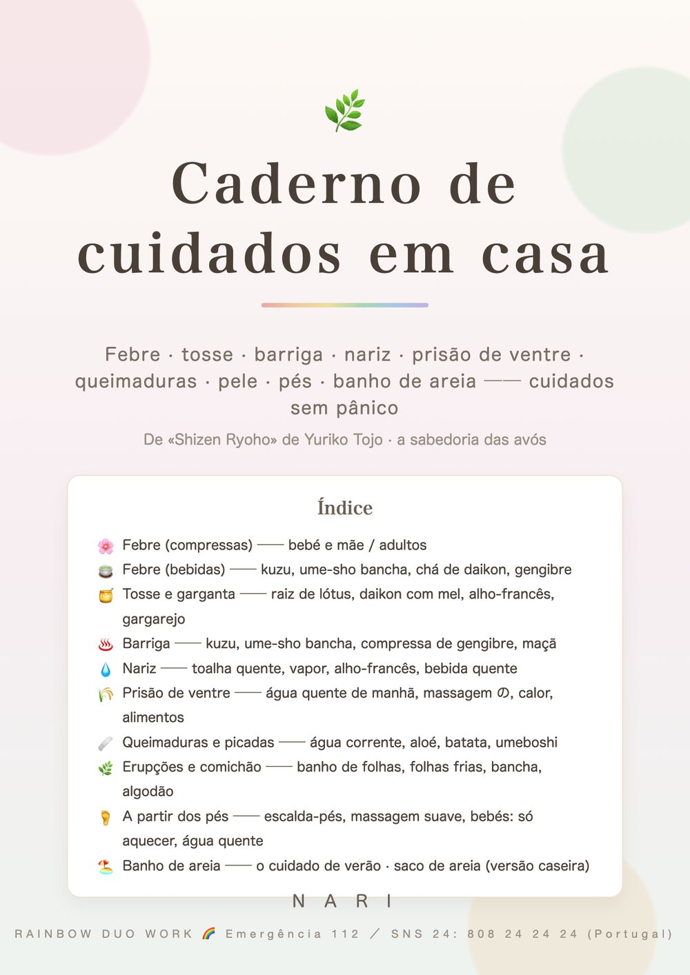 Caderno de cuidados em casa — capa