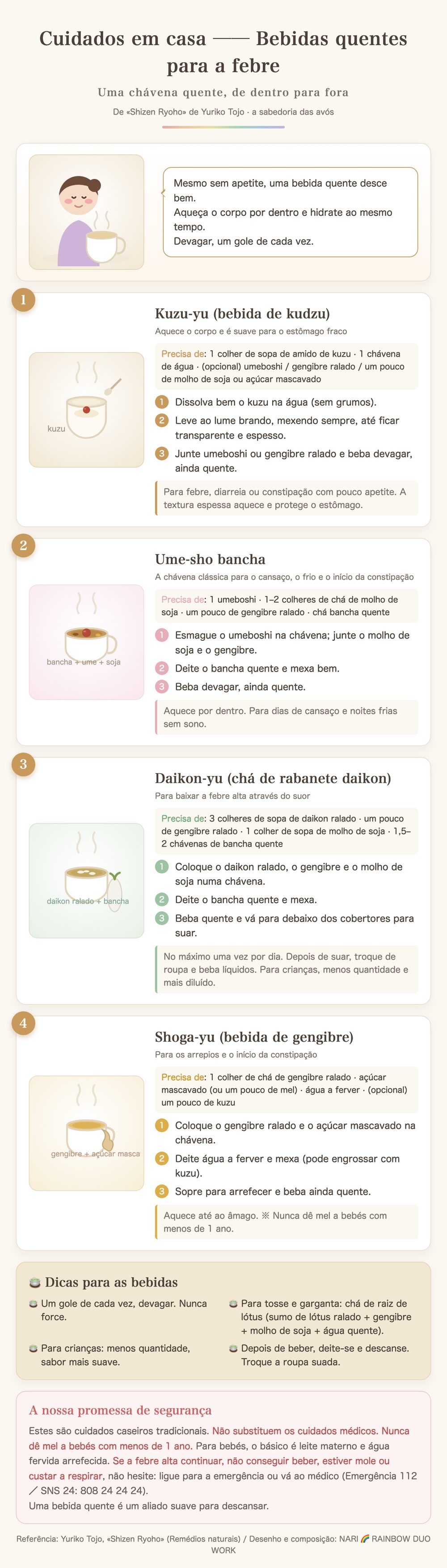 3. Bebidas quentes para a febre