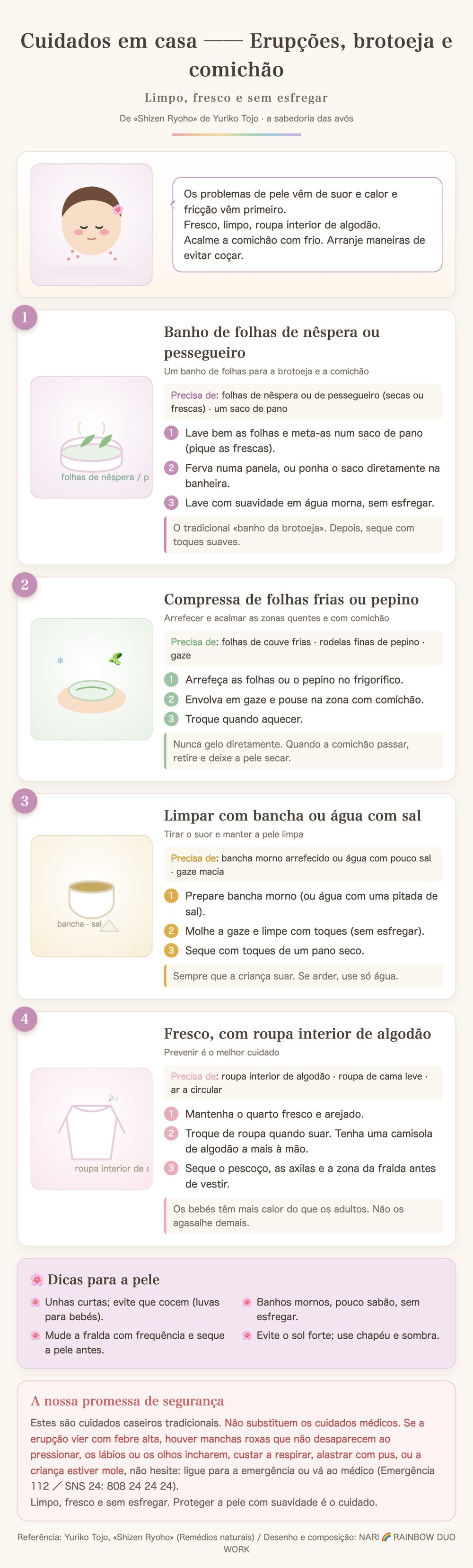 9. Erupções, brotoeja e comichão